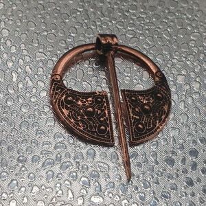 Vintage Viking Brooch Metal Buckle Pin Creative Viking Ornament 1.5" Coppery